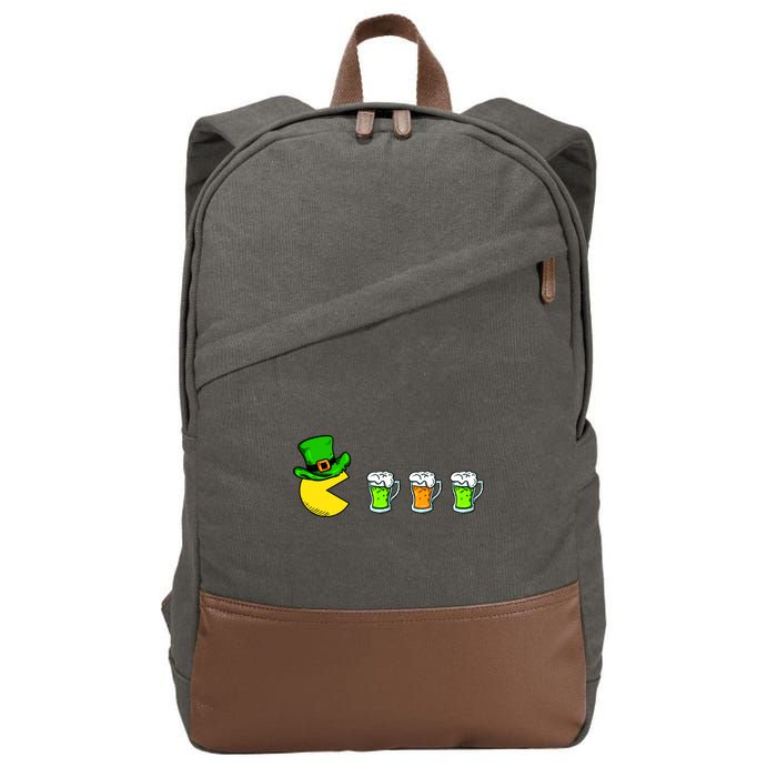 Retro St. Patrick's Day Drinking Game Cotton Canvas Backpack