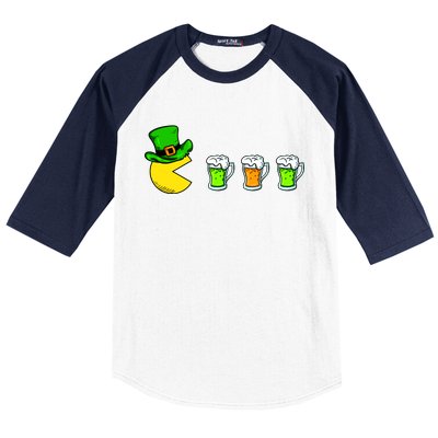 Retro St. Patrick's Day Drinking Game Baseball Sleeve Shirt