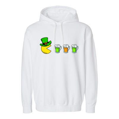 Retro St. Patrick's Day Drinking Game Garment-Dyed Fleece Hoodie