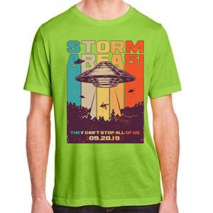 Retro Storm Area 51 UFO They Can't Stop Us All Adult ChromaSoft Performance T-Shirt