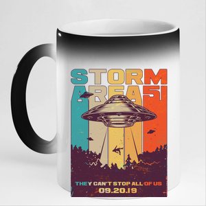 Retro Storm Area 51 UFO They Can't Stop Us All 11oz Black Color Changing Mug