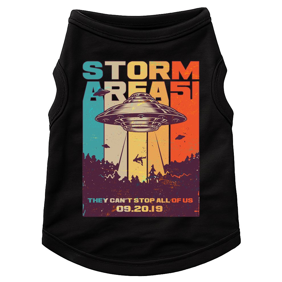 Retro Storm Area 51 UFO They Can't Stop Us All Doggie Tank
