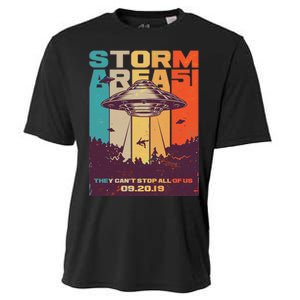 Retro Storm Area 51 UFO They Can't Stop Us All Cooling Performance Crew T-Shirt