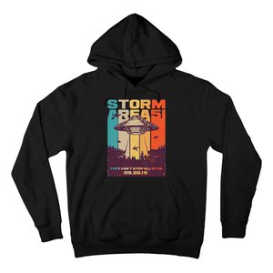 Retro Storm Area 51 UFO They Can't Stop Us All Hoodie