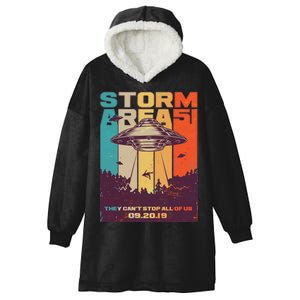 Retro Storm Area 51 UFO They Can't Stop Us All Hooded Wearable Blanket