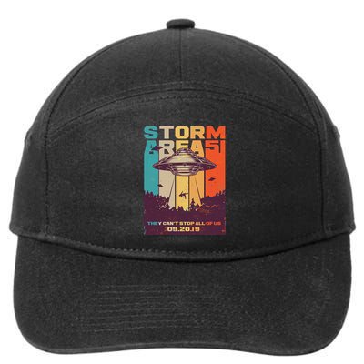 Retro Storm Area 51 UFO They Can't Stop Us All 7-Panel Snapback Hat