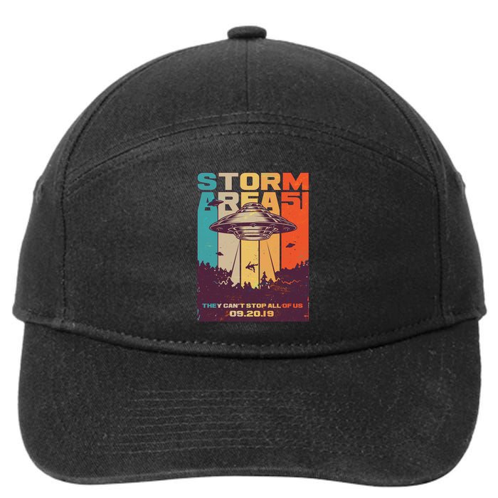 Retro Storm Area 51 UFO They Can't Stop Us All 7-Panel Snapback Hat