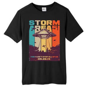 Retro Storm Area 51 UFO They Can't Stop Us All Tall Fusion ChromaSoft Performance T-Shirt