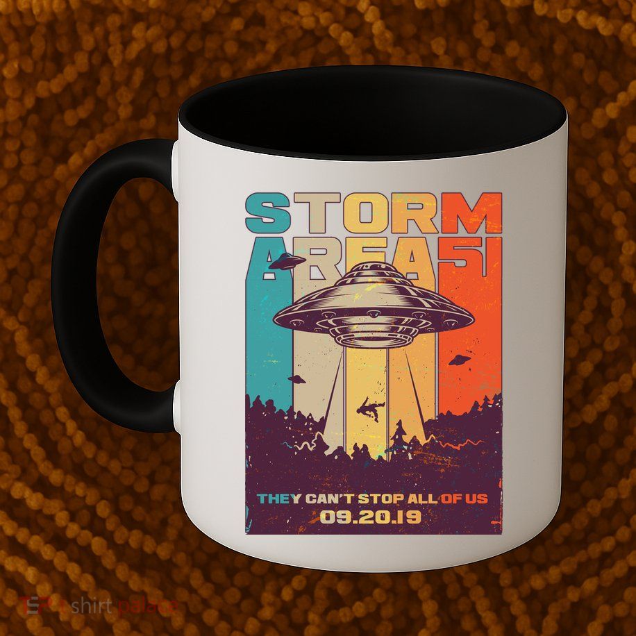 Retro Storm Area 51 UFO They Can't Stop Us All Mug