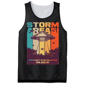 Retro Storm Area 51 UFO They Can't Stop Us All Mesh Reversible Basketball Jersey Tank