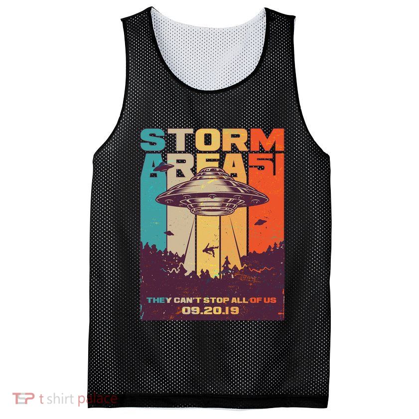 Retro Storm Area 51 UFO They Can't Stop Us All Mesh Reversible Basketball Jersey Tank
