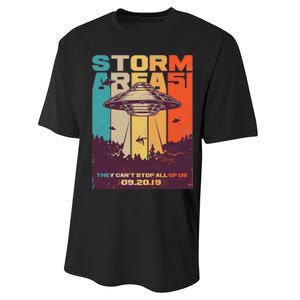 Retro Storm Area 51 UFO They Can't Stop Us All Performance Sprint T-Shirt