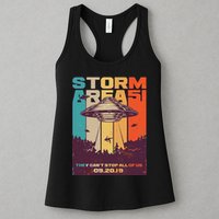 Retro Storm Area 51 UFO They Can't Stop Us All Womens Tank Top