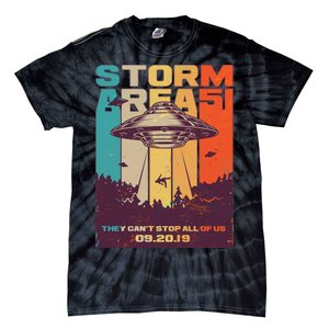 Retro Storm Area 51 UFO They Can't Stop Us All Tie-Dye T-Shirt