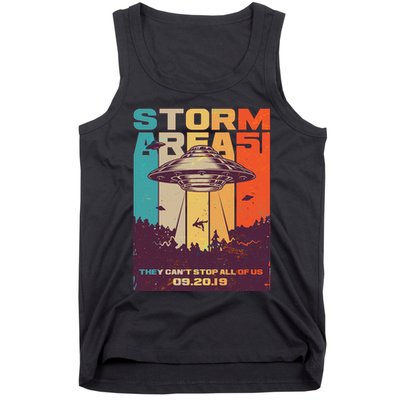 Retro Storm Area 51 UFO They Can't Stop Us All Tank Top