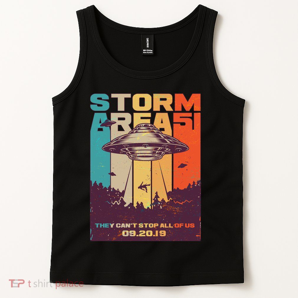 Retro Storm Area 51 UFO They Can't Stop Us All Tank Top