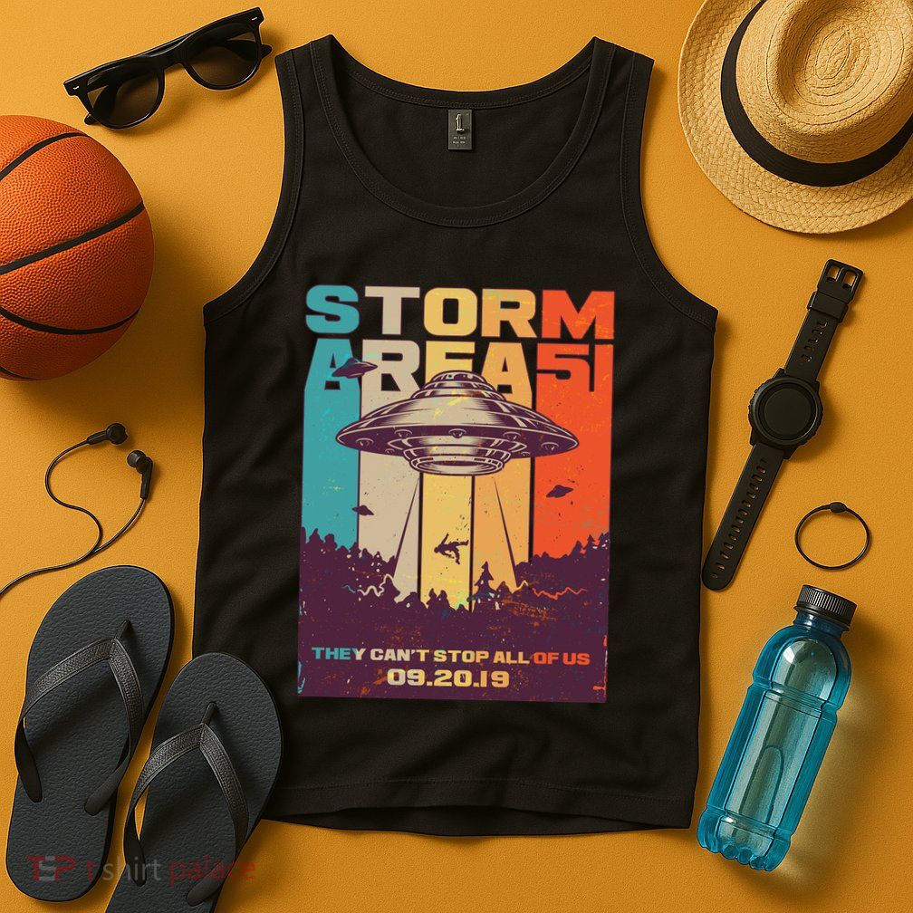Retro Storm Area 51 UFO They Can't Stop Us All Tank Top