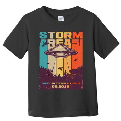 Retro Storm Area 51 UFO They Can't Stop Us All Toddler T-Shirt