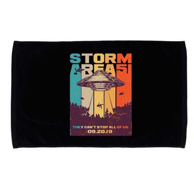 Retro Storm Area 51 UFO They Can't Stop Us All Microfiber Hand Towel