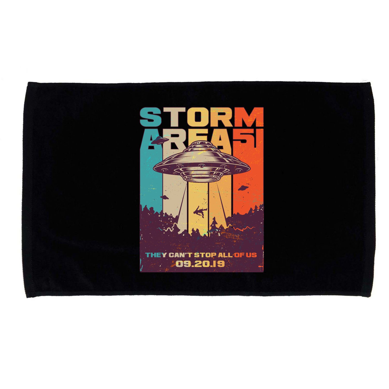 Retro Storm Area 51 UFO They Can't Stop Us All Microfiber Hand Towel