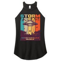 Retro Storm Area 51 UFO They Can't Stop Us All Women's Perfect Tri Rocker Tank