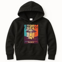 Retro Storm Area 51 UFO They Can't Stop Us All Kids Hoodie
