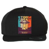 Retro Storm Area 51 UFO They Can't Stop Us All Wool Snapback Cap