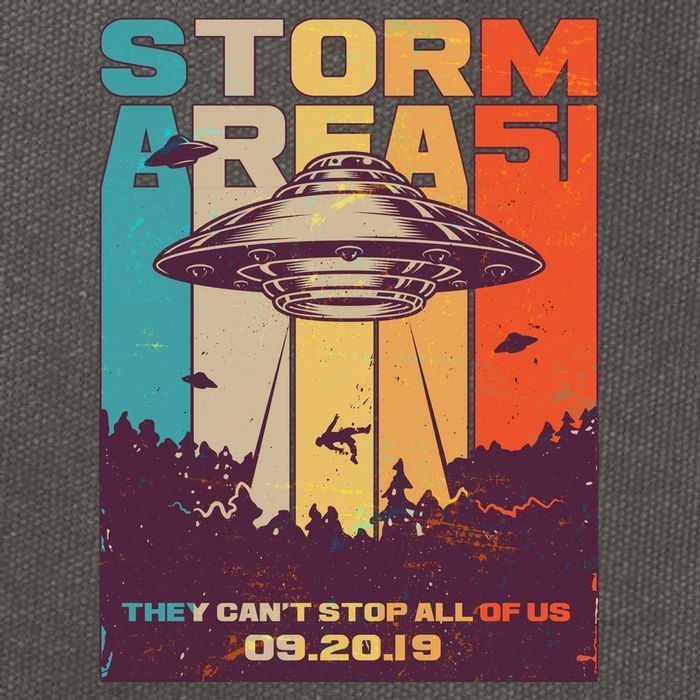 Retro Storm Area 51 UFO They Can't Stop Us All Cotton Canvas Backpack