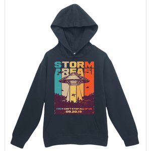 Retro Storm Area 51 UFO They Can't Stop Us All Urban Pullover Hoodie