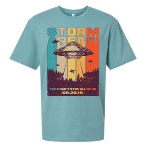 Retro Storm Area 51 UFO They Can't Stop Us All Sueded Cloud Jersey T-Shirt