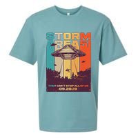 Retro Storm Area 51 UFO They Can't Stop Us All Sueded Cloud Jersey T-Shirt