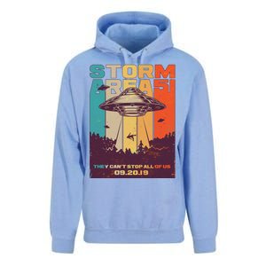 Retro Storm Area 51 UFO They Can't Stop Us All Unisex Surf Hoodie