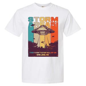 Retro Storm Area 51 UFO They Can't Stop Us All Garment-Dyed Heavyweight T-Shirt