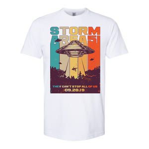 Retro Storm Area 51 UFO They Can't Stop Us All Softstyle CVC T-Shirt