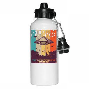 Retro Storm Area 51 UFO They Can't Stop Us All Aluminum Water Bottle