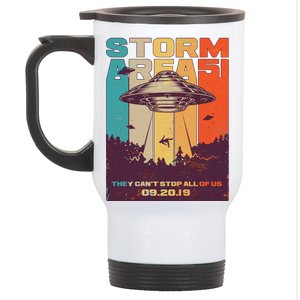 Retro Storm Area 51 UFO They Can't Stop Us All Stainless Steel Travel Mug