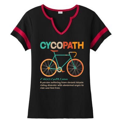 Retro Style Colors Cycopath Definition Ladies Halftime Notch Neck Tee