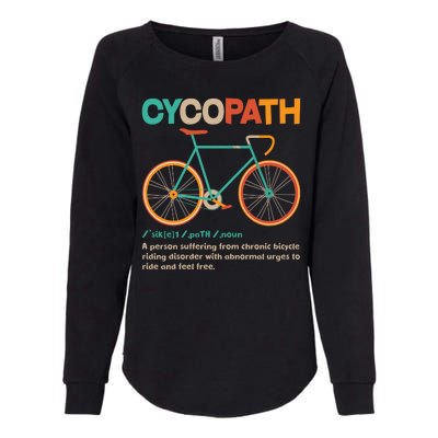 Retro Style Colors Cycopath Definition Womens California Wash Sweatshirt