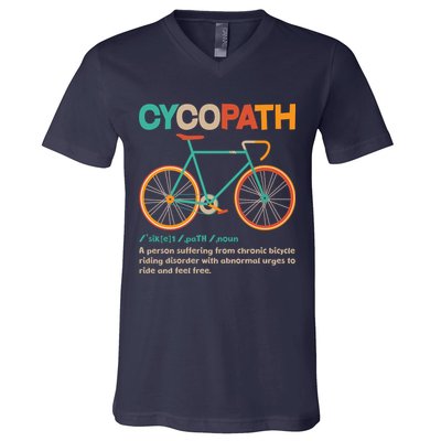 Retro Style Colors Cycopath Definition V-Neck T-Shirt