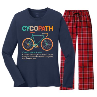 Retro Style Colors Cycopath Definition Women's Long Sleeve Flannel Pajama Set 