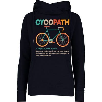 Retro Style Colors Cycopath Definition Womens Funnel Neck Pullover Hood