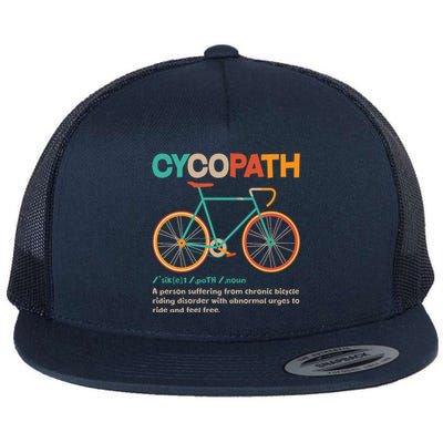 Retro Style Colors Cycopath Definition Flat Bill Trucker Hat