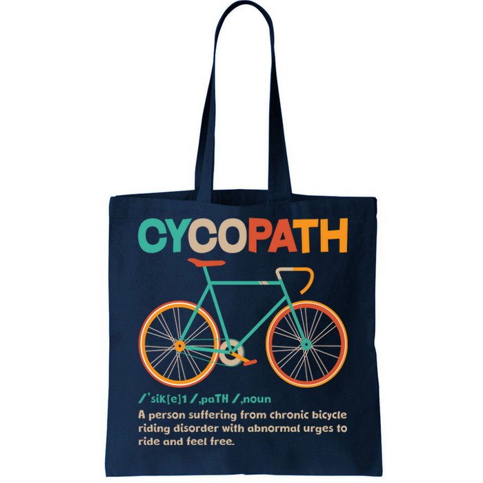 Retro Style Colors Cycopath Definition Tote Bag