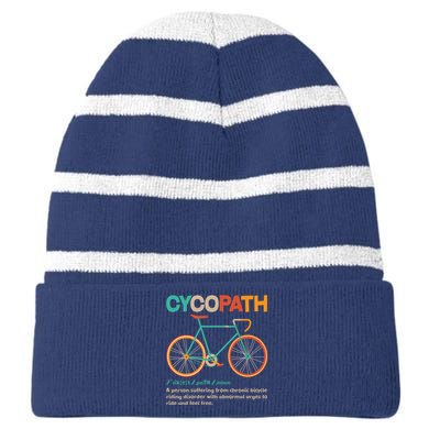 Retro Style Colors Cycopath Definition Striped Beanie with Solid Band