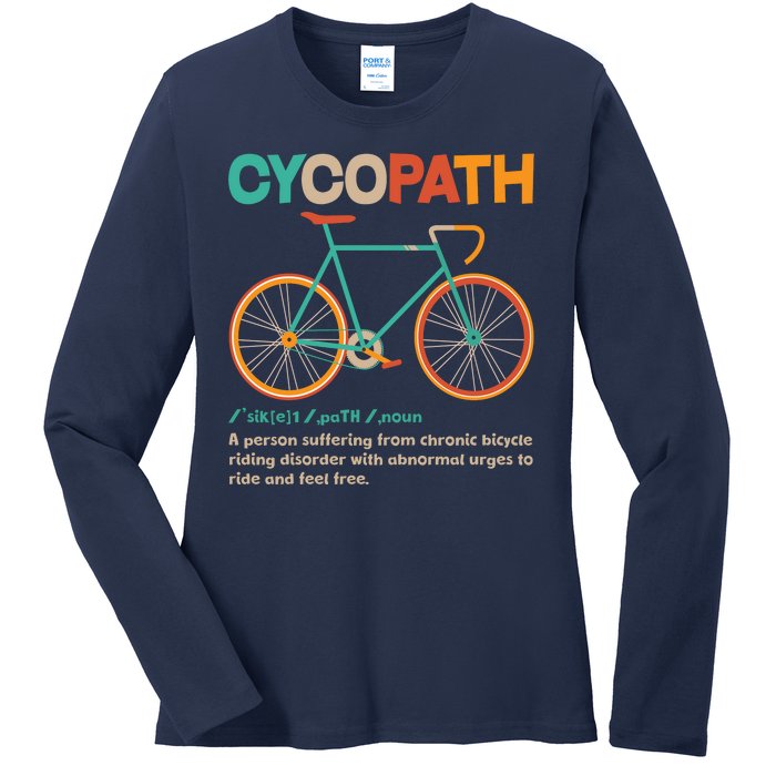 Retro Style Colors Cycopath Definition Ladies Long Sleeve Shirt