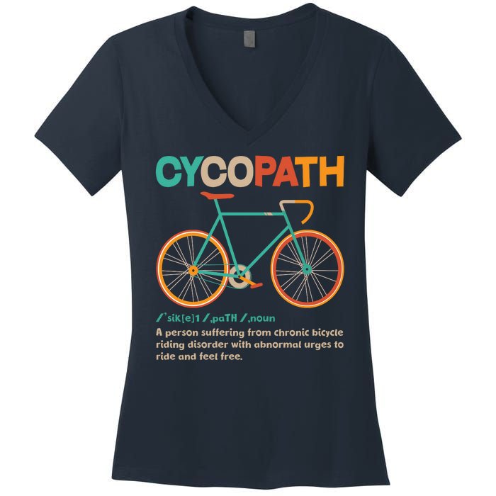 Retro Style Colors Cycopath Definition Women's V-Neck T-Shirt