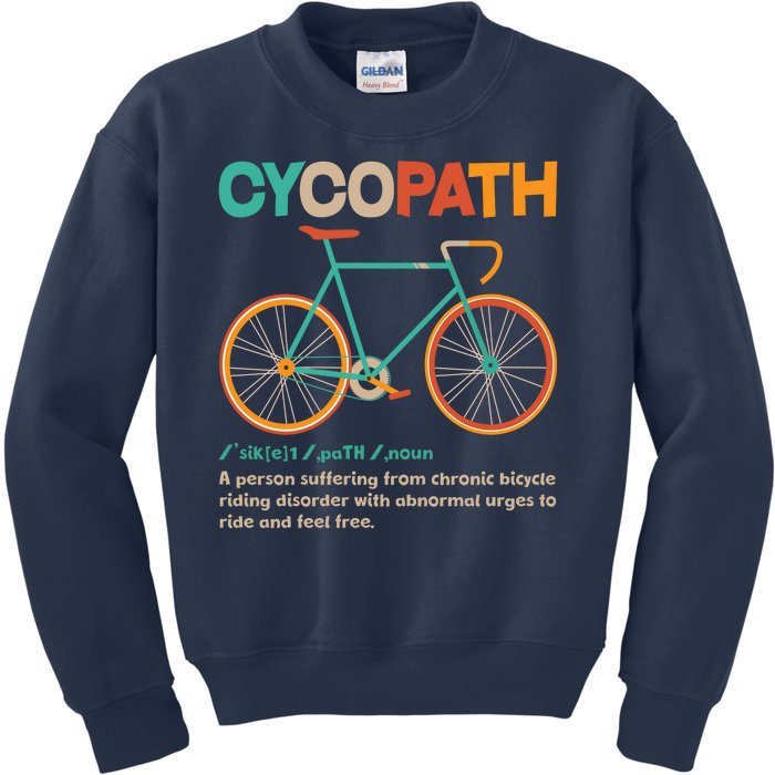 Retro Style Colors Cycopath Definition Kids Sweatshirt