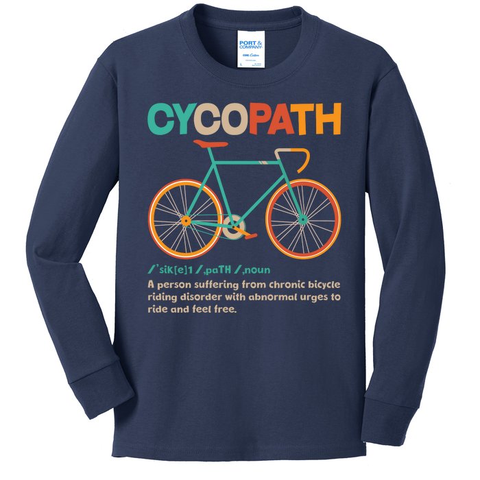 Retro Style Colors Cycopath Definition Kids Long Sleeve Shirt