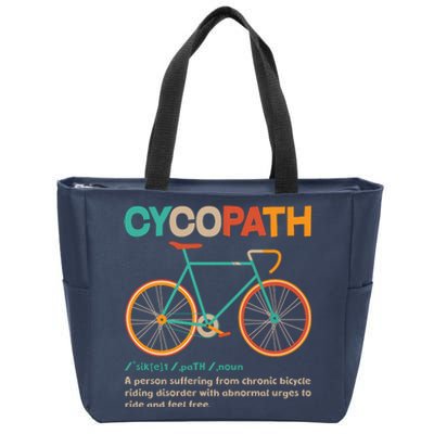 Retro Style Colors Cycopath Definition Zip Tote Bag