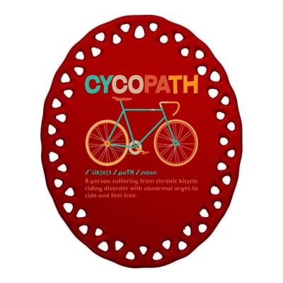 Retro Style Colors Cycopath Definition Ceramic Oval Ornament